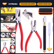 3Pcs Heavy Duty Glass Cutting Tool Kit - Pliers Cutter for Stained Glass, Mosa