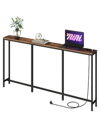 CHOEZON 160cm Konsolentisch, Flurtisch mit Ladestation, schmaler Sofatisch mit - Bild 1 von 4