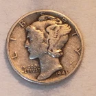 1943 Mercury Dime 10C Circulated Uncertified US Silver Business Strike Coin