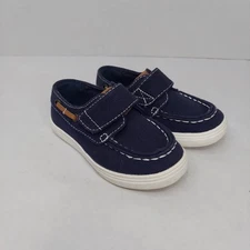 The Children's Place Canvas Boat Deck Size 6 TODDLER Navy White Brown Shoes 