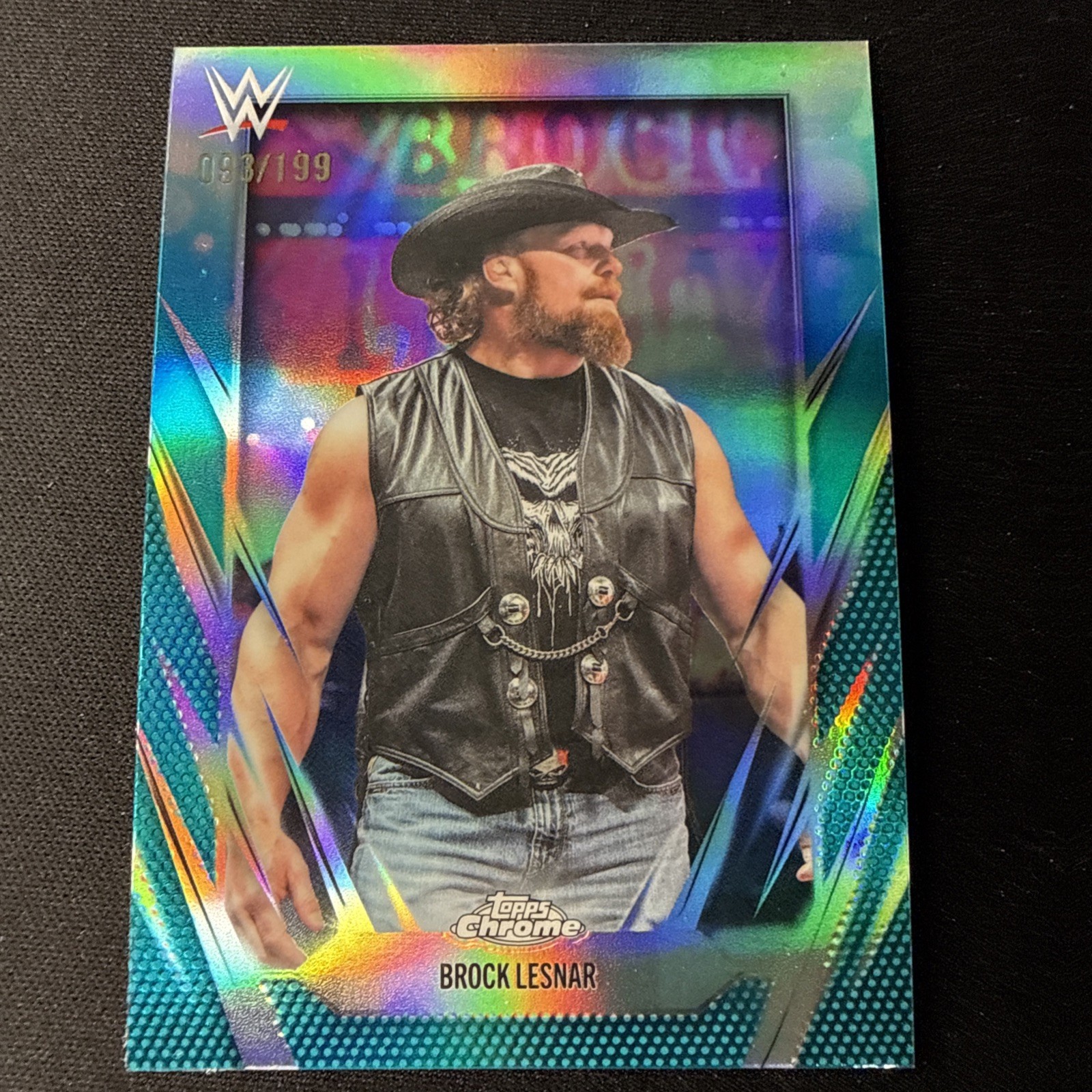 2026 Topps Chrome WWE Brock Lesnar Aqua Refractor /199
