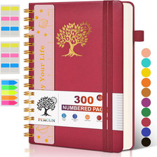 Spiral Notebook Journal for Women Men, 300 Numbered Lined Pages, College Ruled,