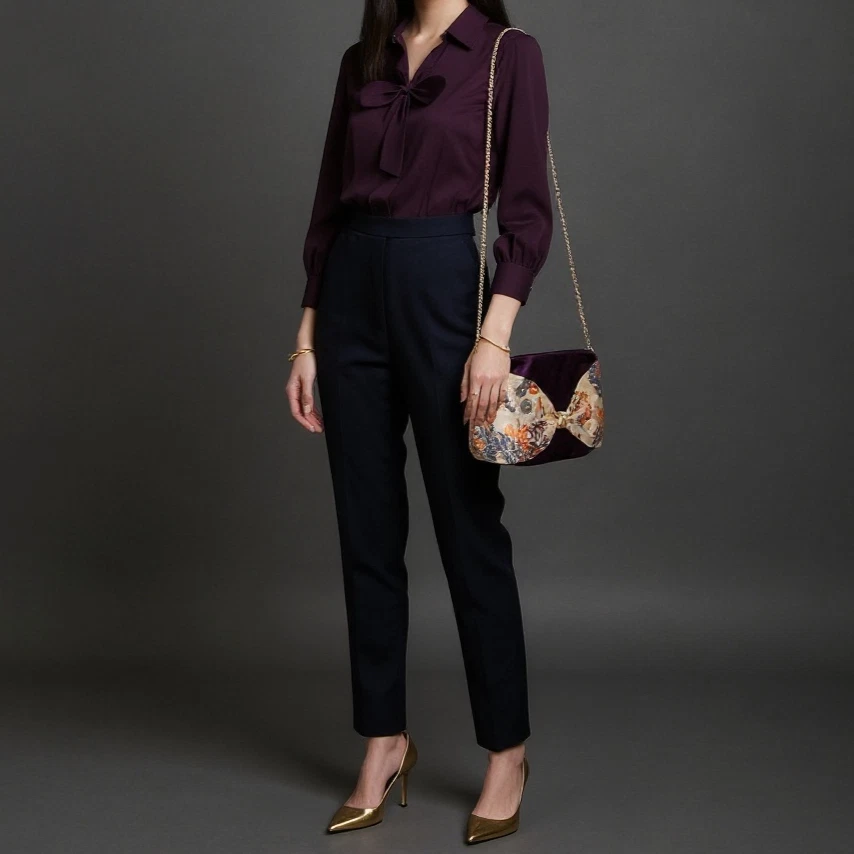 Bolso sin asas Obi kimono de seda único en su tipo | Bolso sin asas japonés hecho a mano Foto 2 de 4