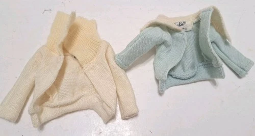 Vintage Barbie Cardigan Lot Of 2 Sweater Blue Beige #940 Mood For Music 1962 Pak