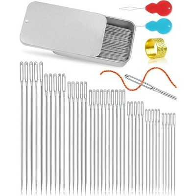 Premium Stainless Steel Sewing Needles Set of 80 40 PCS Large Eye Needles