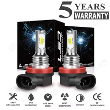 LED Headlight Bulbs H11 Low Beam Light 6000K Pure White Fanless Super Bright 2x