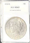 Nice Luster 1924 S PEACE DOLLAR UNC MS DETAILS  NICE STRIKE