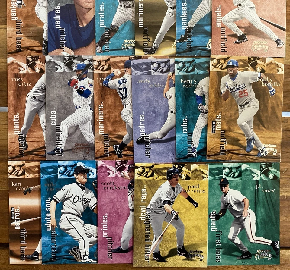 Lote de 24 tarjetas de béisbol Skybox Thunder 1999🔥jt Snow, Bonilla, Jim Edmonds Foto 3 de 3