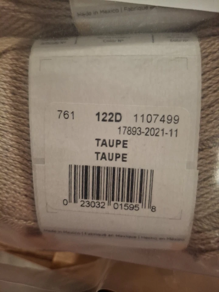 LION'S BRAND 24/7 COTTON YARN. 9 SKEINS OF TAUPE - Image 2 of 4