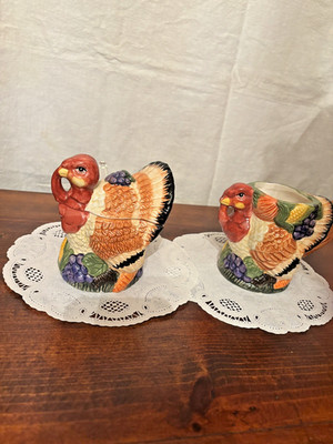 Thanksgiving Turkey Creamer & Sugar Bowl Set Harvest Fall Jay Import China