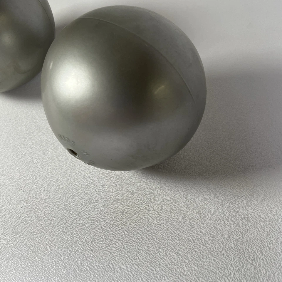 Danskin Now Two 2 Lb Weight Balls Silver Workout Yoga Medicine Toning Dumbbell - Image 4 of 4