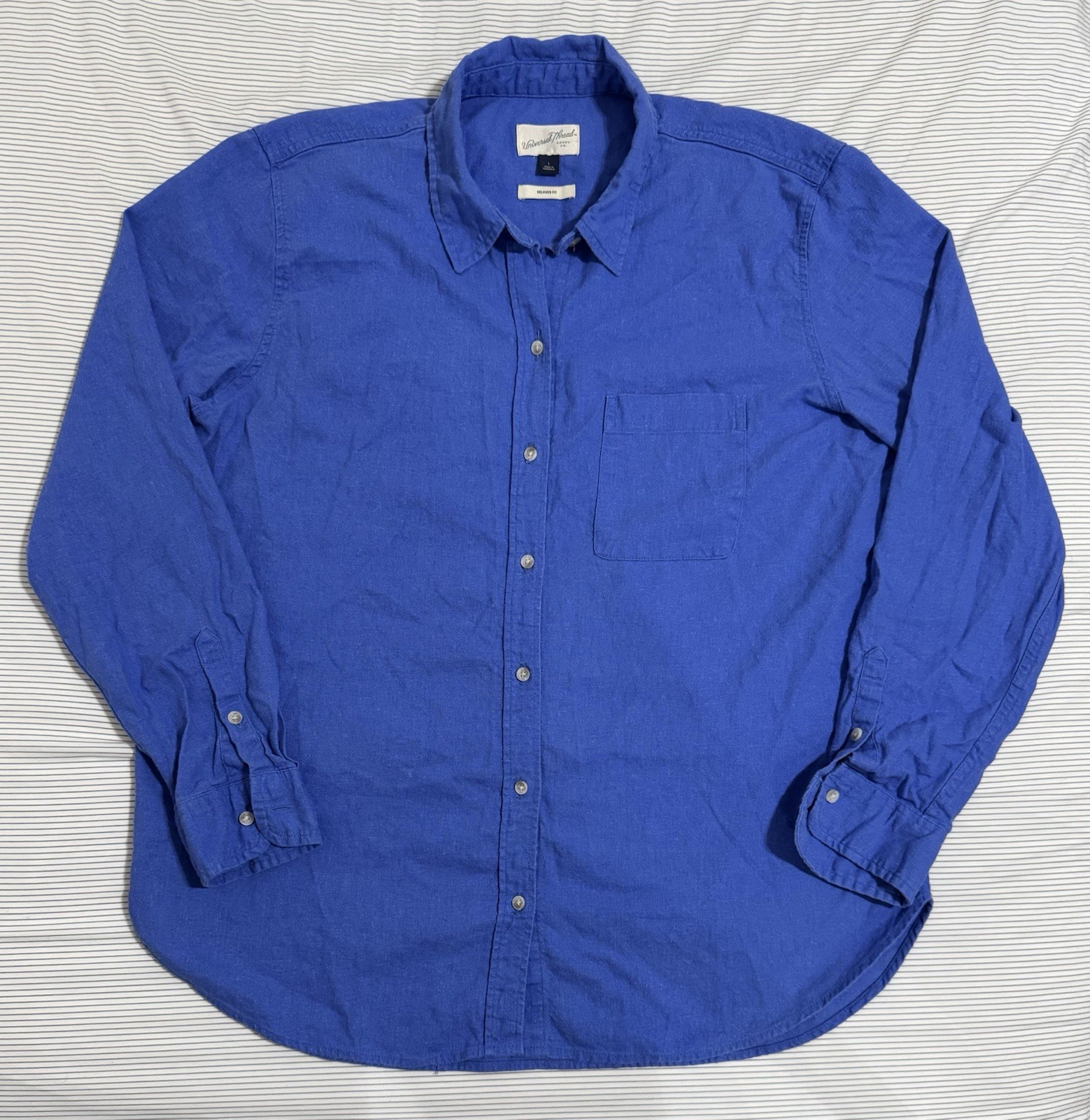 Universal Thread Blue Button Up Long Sleeve Shirt… - image 1