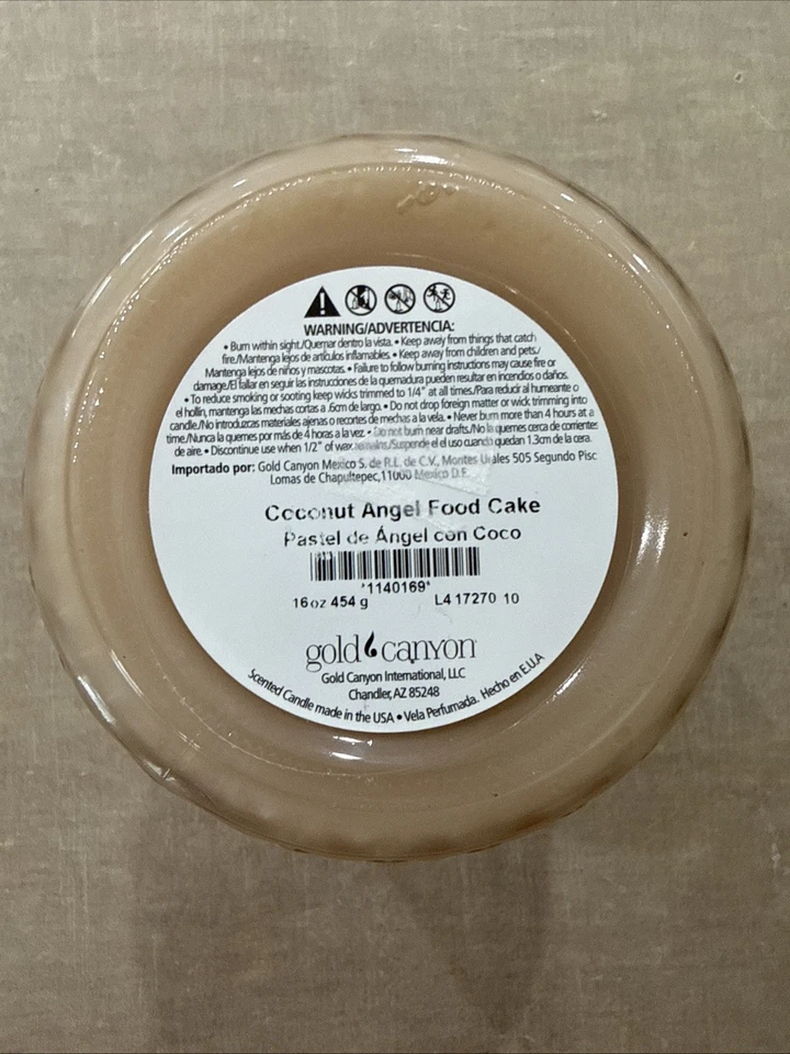 GOLD CANYON Candle Coconut Angel Food Cake~Rare~Medium 16oz NEW - Image 3 of 4