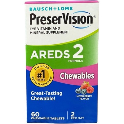 PreserVision AREDS 2 Formula Eye Vitamin, 60 Chewables. Mixed Berry 08/2026+