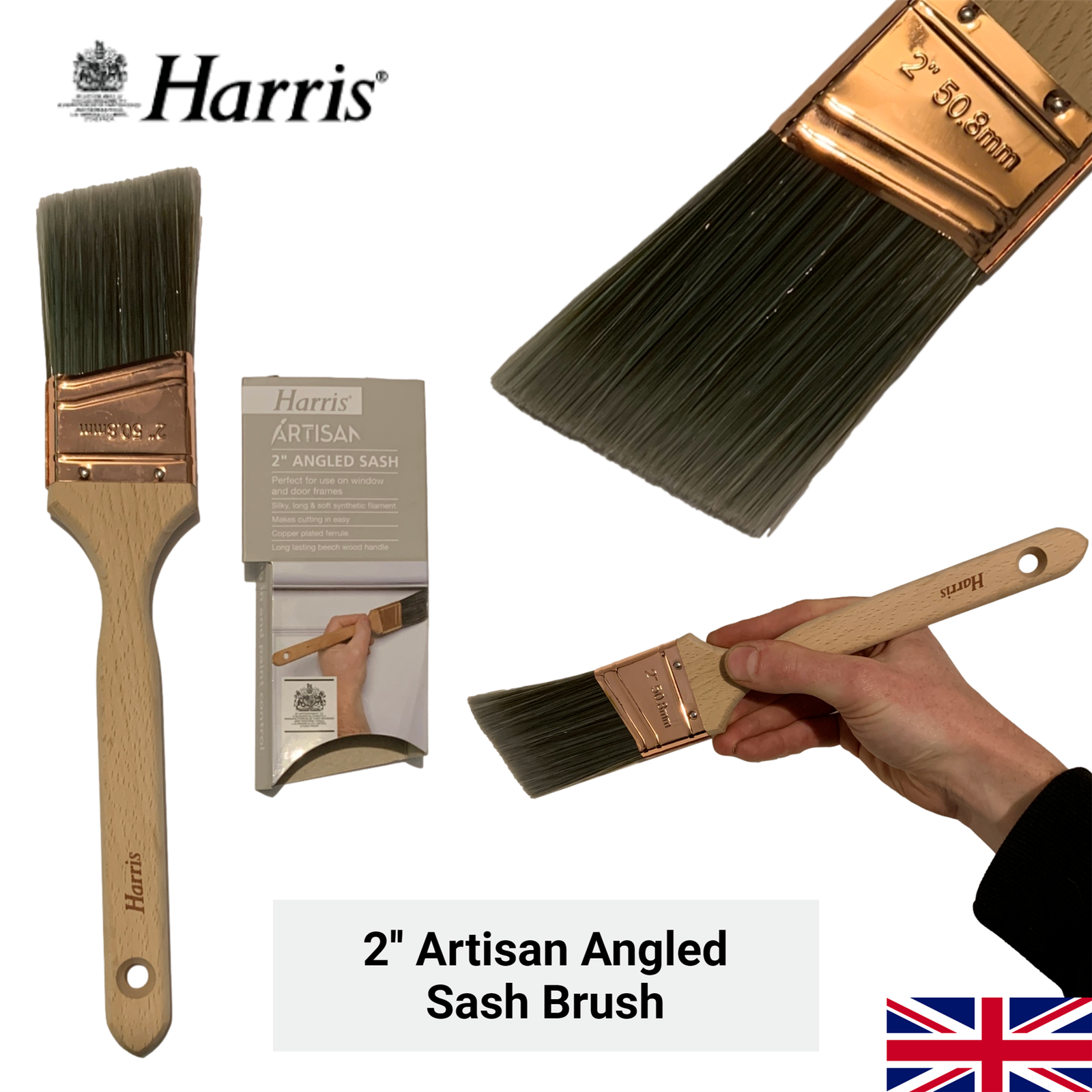 Harris Angled Sash Paint Brush 2'' Artisan Brushes Painting Decorating