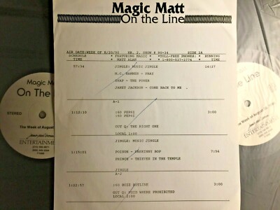 RADIO SHOW: MAGIC MATT'S MOST REQUESTED 8/20/90 SNAP, POISON, PRINCE, MC HAMMER