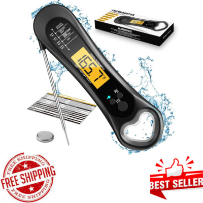 Digital Meat Thermometer for Cooking, Wireless, Instant Read, Waterproof, (Blue)