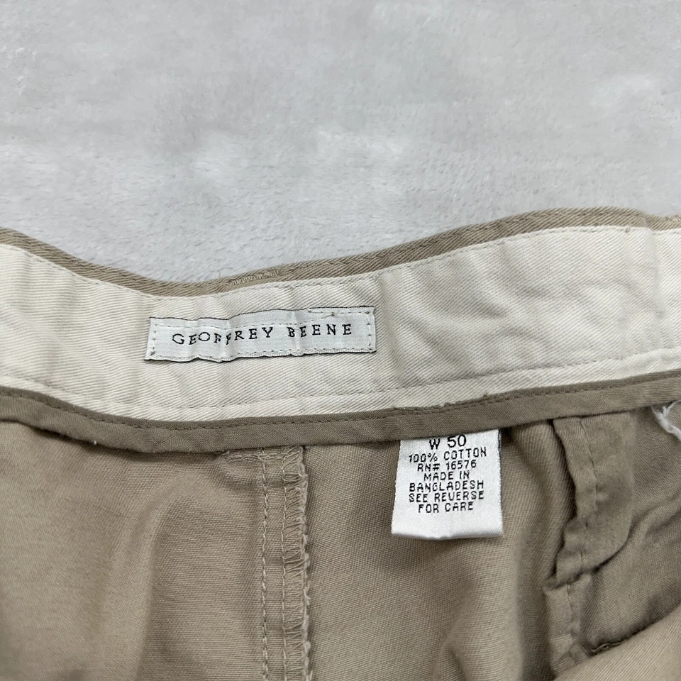 Pantalones Cortos De Colección Geoffrey Beene Para Hombres 48 Beige Carga Pantalones Cortos Y2k Big Man Etiqueta 50 Foto 3 de 4