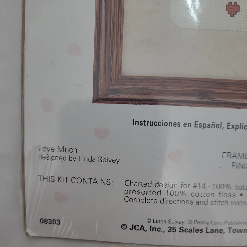 Kit de punto de cruz Love Notes Love Much de Linda Spivey 5 x 7 nuevo sellado 08303 Foto 4 de 4