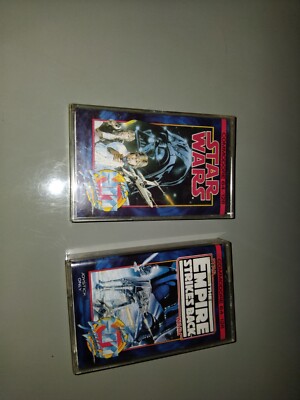 Commodore 64 128 Star Wars & Empire Strikes Back Game Cassette Tape C64 ungetestet