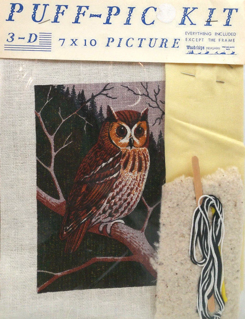 Vintage Owl Crewel Embroidery Kit By Elsa Williams Picture, 55 OFF