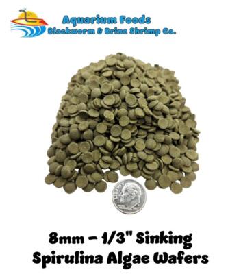 8mm-1/3'' Mini Spirulina Algae Sinking Wafers, Tropical Fish Food