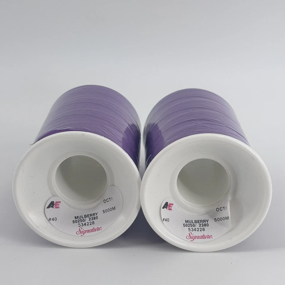 Lot Of 2 A&E Signature MULBERRY Thread 50250 / 2380 5000M #40 534228 Purple - Image 2 of 3