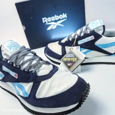 Reebok US 13 Men's Blue/White Rare Vtg Retro Runner Victory Gore-Tex  GX2456 NIB