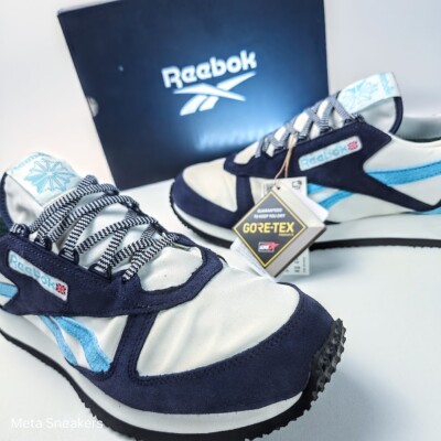 Reebok US 13 Men's Blue White Rare Vtg Retro Runner Victory Gore-Tex  GX2456 NIB