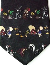 Looney Tunes Men's Porky Tweety... Neck Tie Black 3 7/8" x 54 1/2"