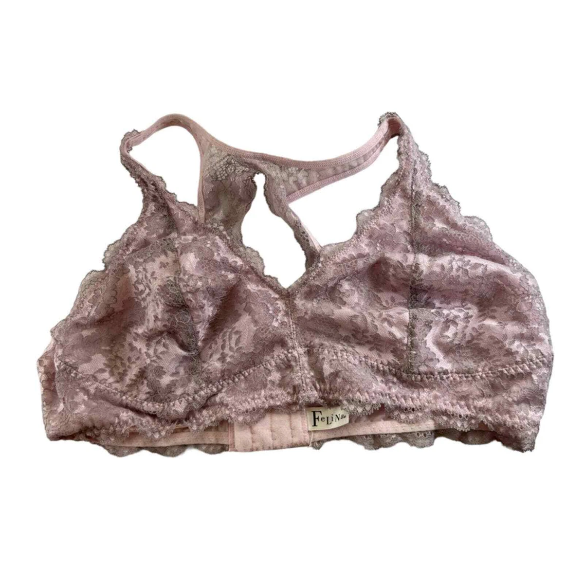 Felina Lace Bralette Racerback Pink sz XL