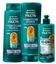 Kit Rutina Fructis Probi ticos: Shampoo, Acondicionador Y 10 En 1