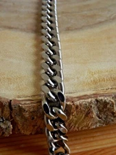 Gun Metal Cuban Chain Bracelet - Gunmetal Plated 8" Link Bracelet Made in USA