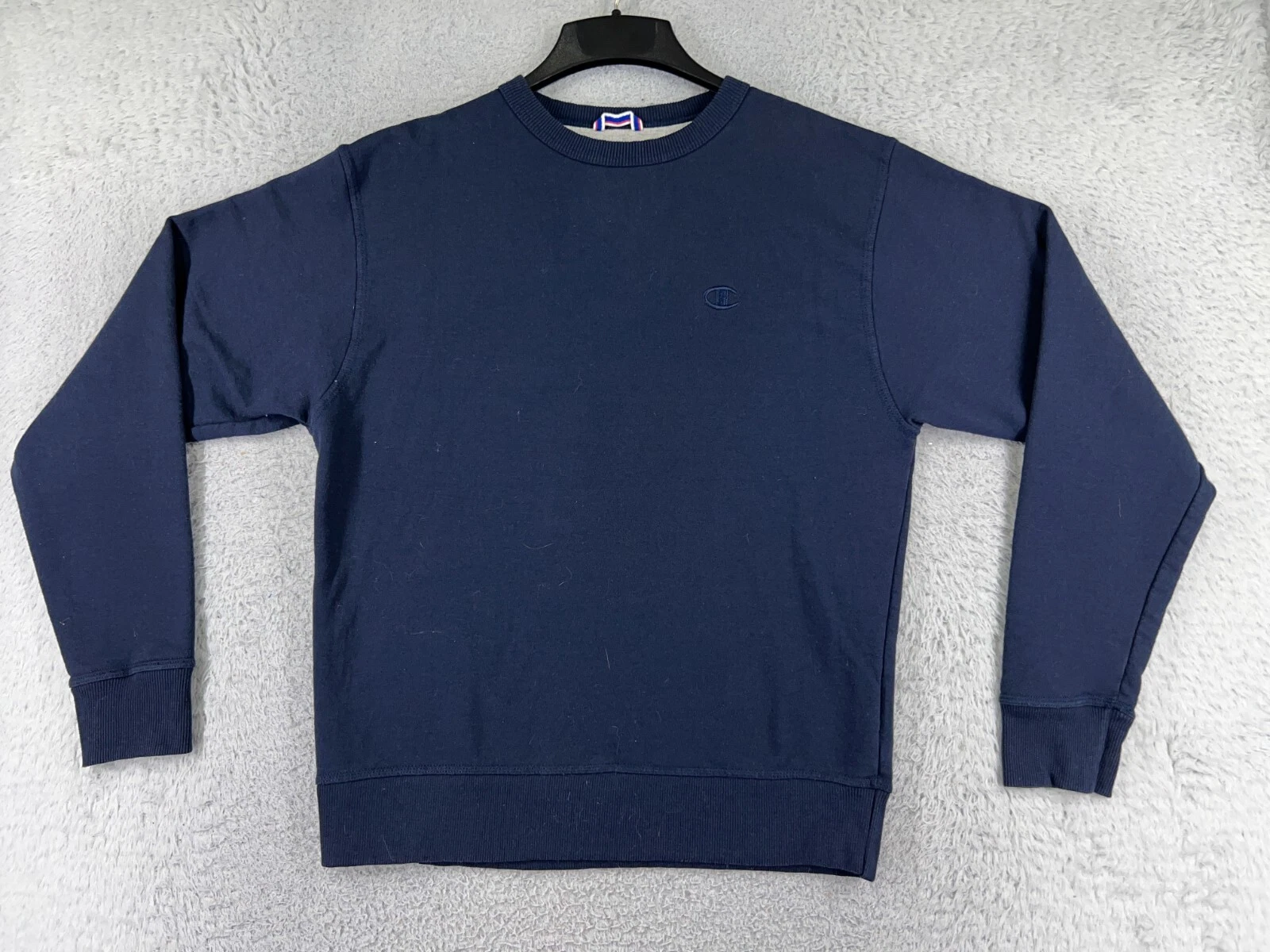 Champion Sweater Adult Medium Blue Crew Neck Cotton Blend Outdoor Sweatshirt