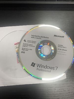 Microsoft Windows 7 Professional 64-Bit Full Version OS DVD *NO CD KEY*