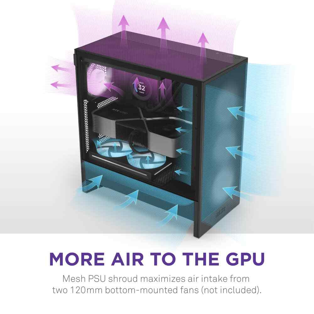 NZXT - H5 Flow RGB 2024 Компактный корпус для ПК ATX Mid-Tower Airflow - черный