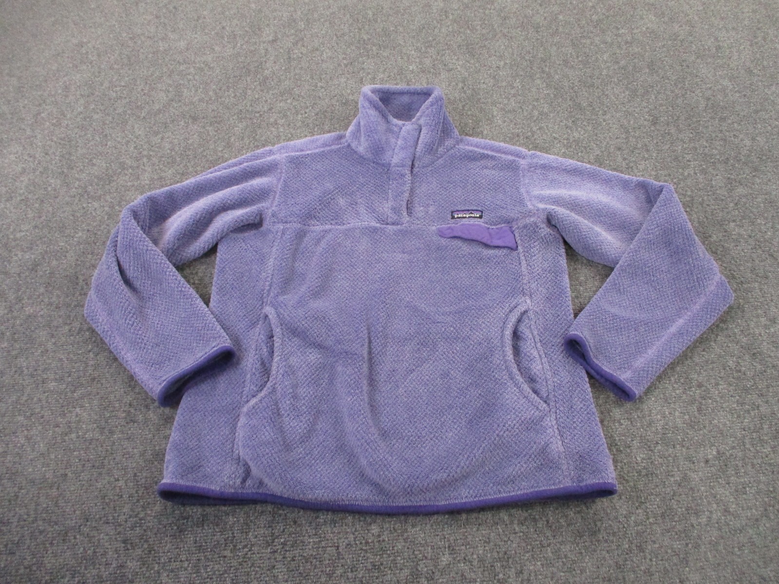 Patagonia Womens M Purple Snap-T Fleece Pullover with Logo