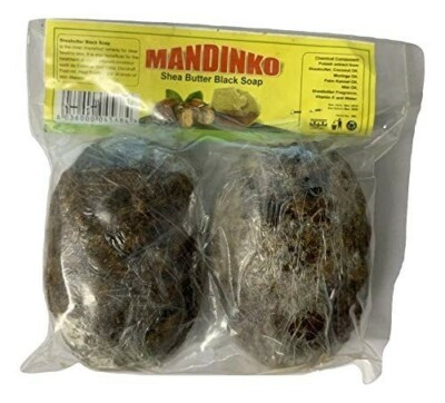 MANDINKO Sheabutter Black Soap: Coconut Oil, Moringa Oil, Nim Oil - Pack of 2
