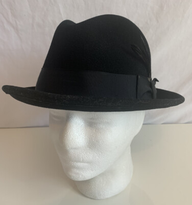 Bailey of Hollywood 黒 フェルトハット L(58) 米国製 Bailey of Hollywood Black Fedora Hat Men's Size Large Made USA 100