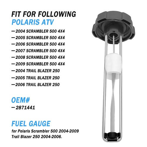 Fuel Gas Gauge for Polaris Scrambler 500 2004-2009 Trail Blazer 250 2004-2006 - Picture 2 of 10