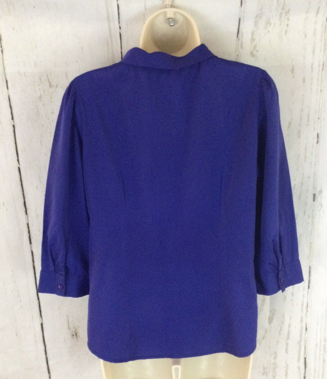 Wills Classic Blouse With Tie Royal Blue Lg - image 2