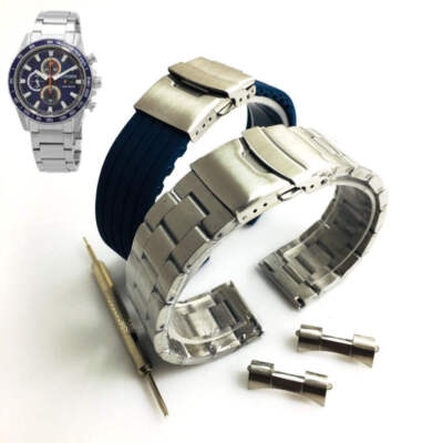 Steel Bracelet & Silicone Replacement Watch Band B612-S128218