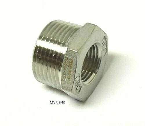 3/4" X 3/8" 150# Cast Threaded (NPT) Hex Bushing 304 Stainless Steel SS12050341 - Image 2 of 4