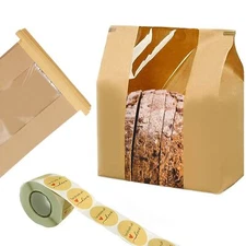 100 Pack Large Kraft Paper Bread Bags for Homemade Bread Sourdough Bags 14" x...