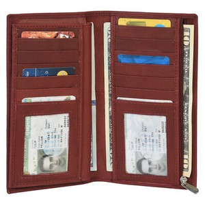 LeatherBoss Zippered Checkbook Holder Wallet – Genuine Leather With Pull-Out Checkbook & Card Slots - View #7