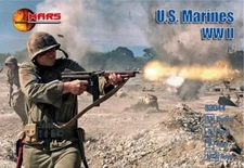 MARS 32044 WORLD WAR II U.S. MARINES- 12 FIGURES/ 8 POSES/ 2 GUNS (ECRU)