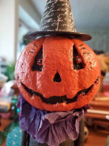 3 Stück Jack o Laterne in Hüten Kürbisse Halloween Tischdeko cool - Bild 4 von 22