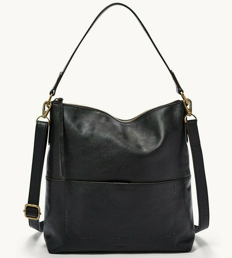 Fossil Amelia Hobo Crossbody Shoulder Bag Black Leather SHB1819001 NWT $238  Y | eBay