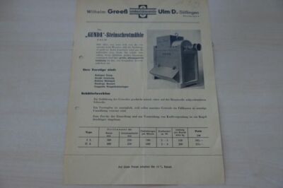 198102) Wilhelm Greeß grist mill Gunda brochure 195?