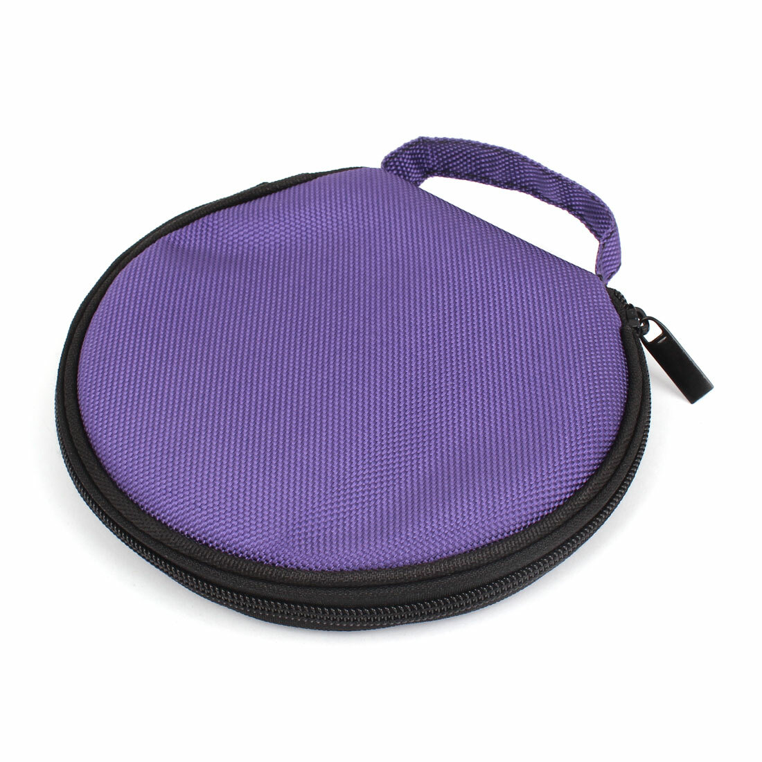 Round Shaped 20 Slots CD Discs Zipper Closure Holder Bag Wallet